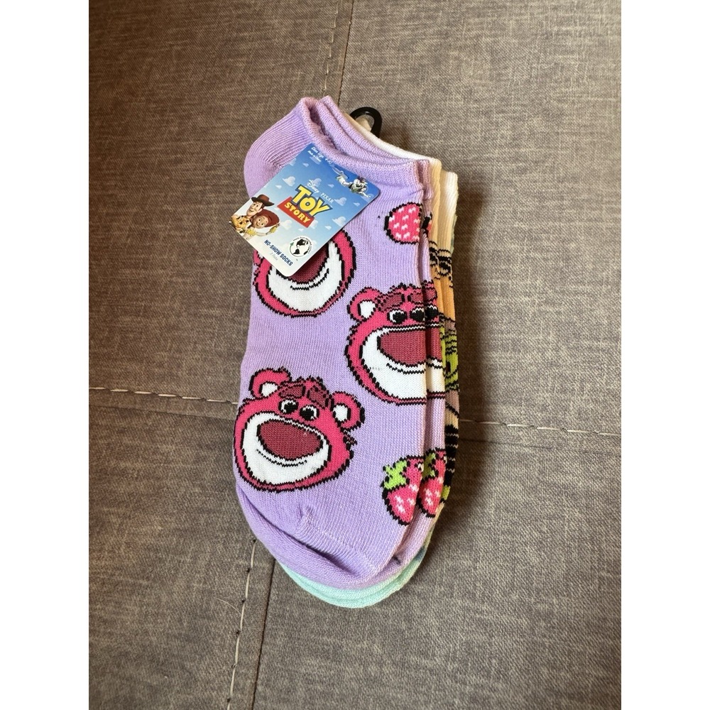 Disney Pixar Toy Story No Show Socks 3 Pair Lotso Aliens Shoe Size 4-10 New